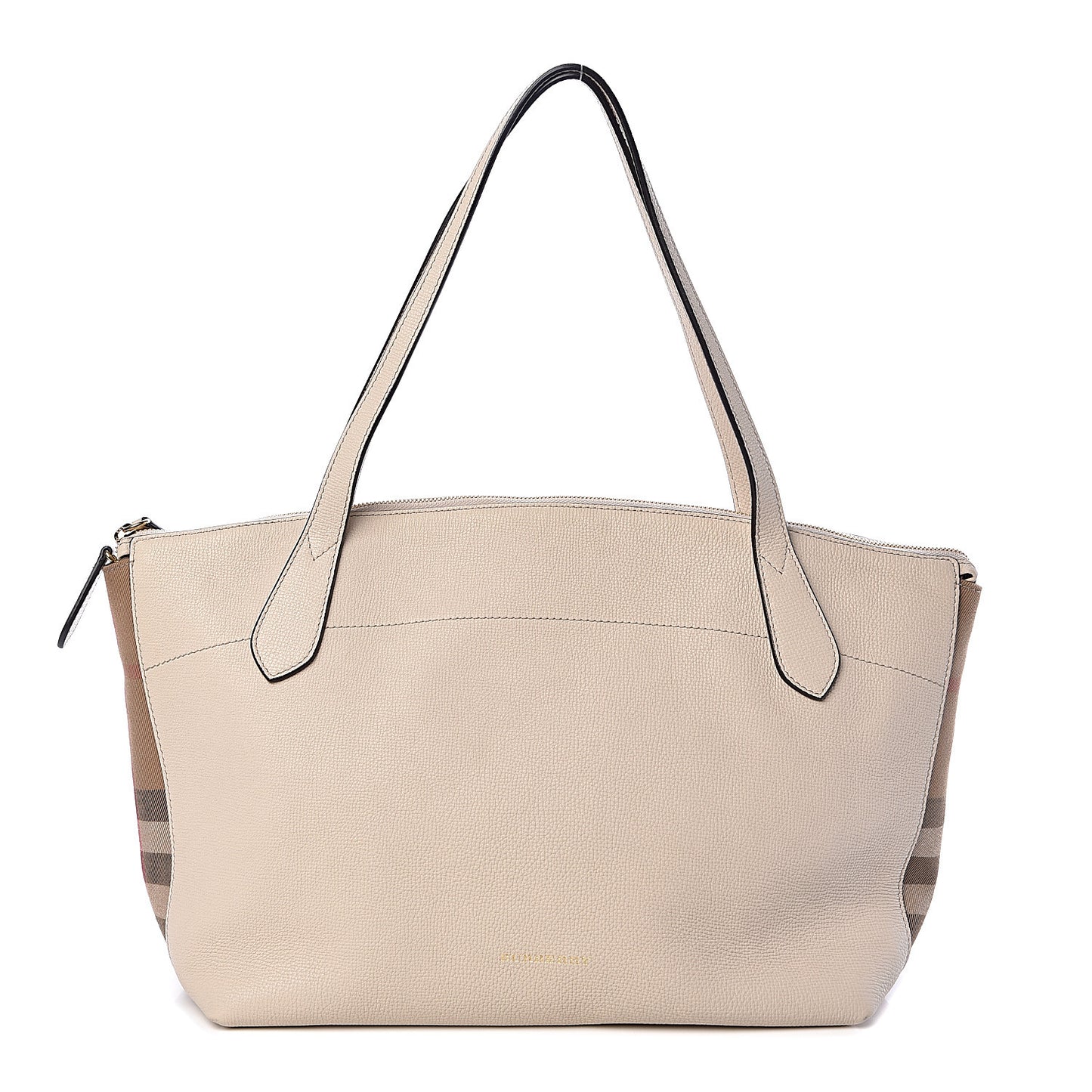 Derby Calfskin House Check Medium Welburn Tote Limestone