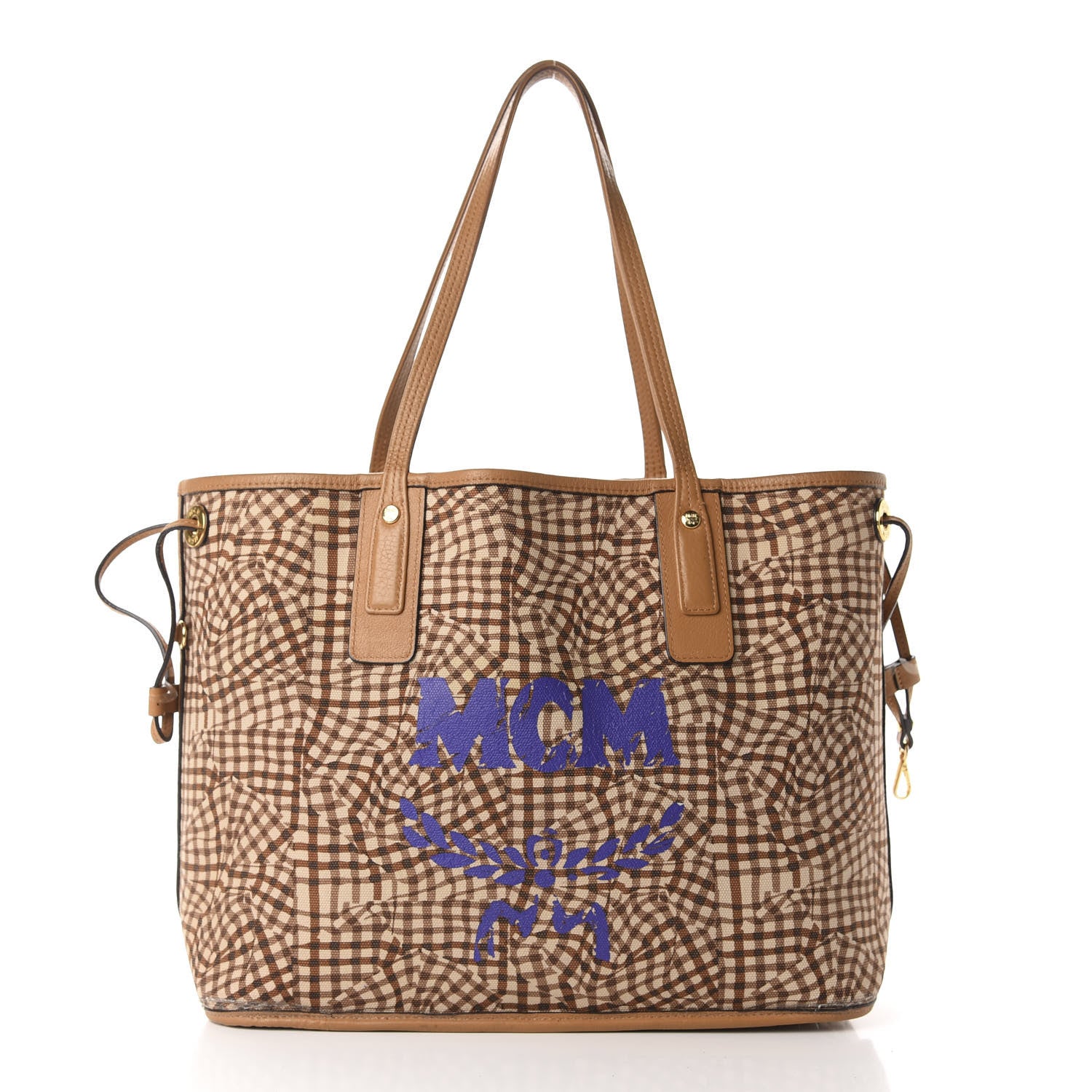 MCM Visetos Medium Liz Reversible Shopper Tote Cognac 12 of 25