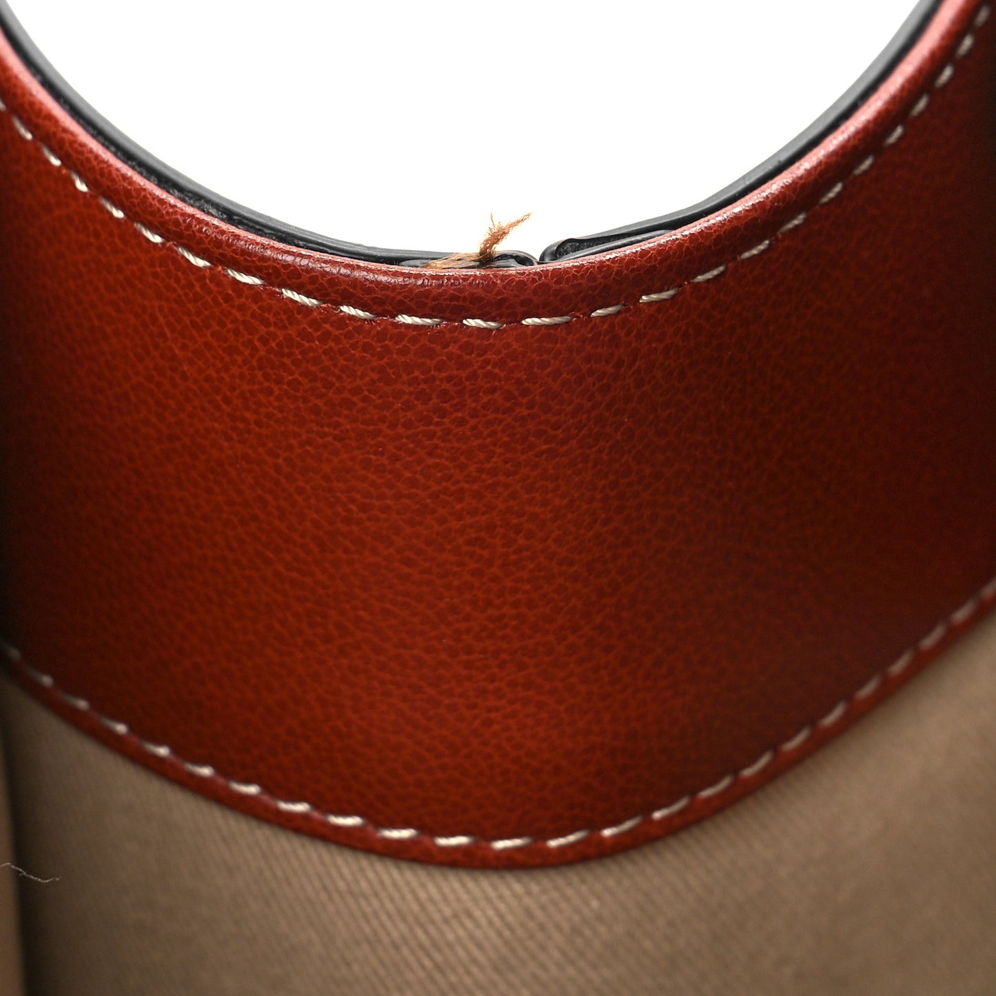 Calfskin Medium Woody Ribbon Tote Sepia Brown