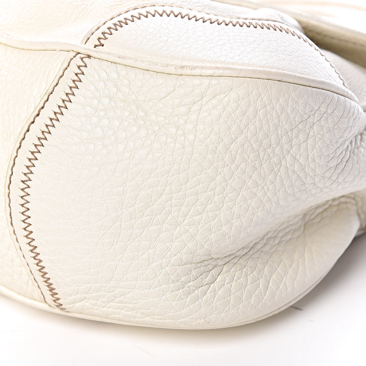 Vitello Daino Pushlock Flap Shoulder Bag Bianco