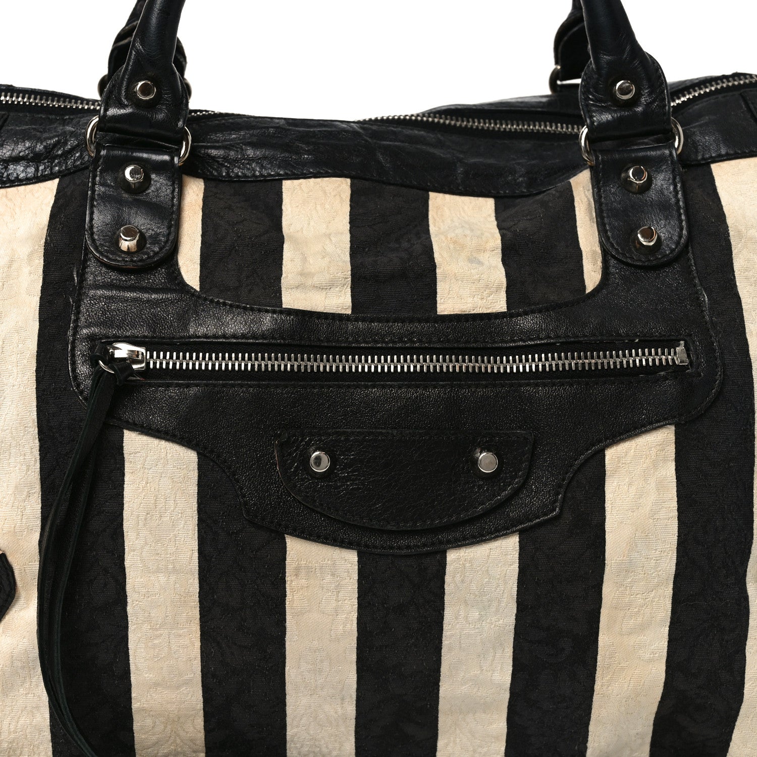 Balenciaga Chevre Damask Stripe Work Black 8 of 11
