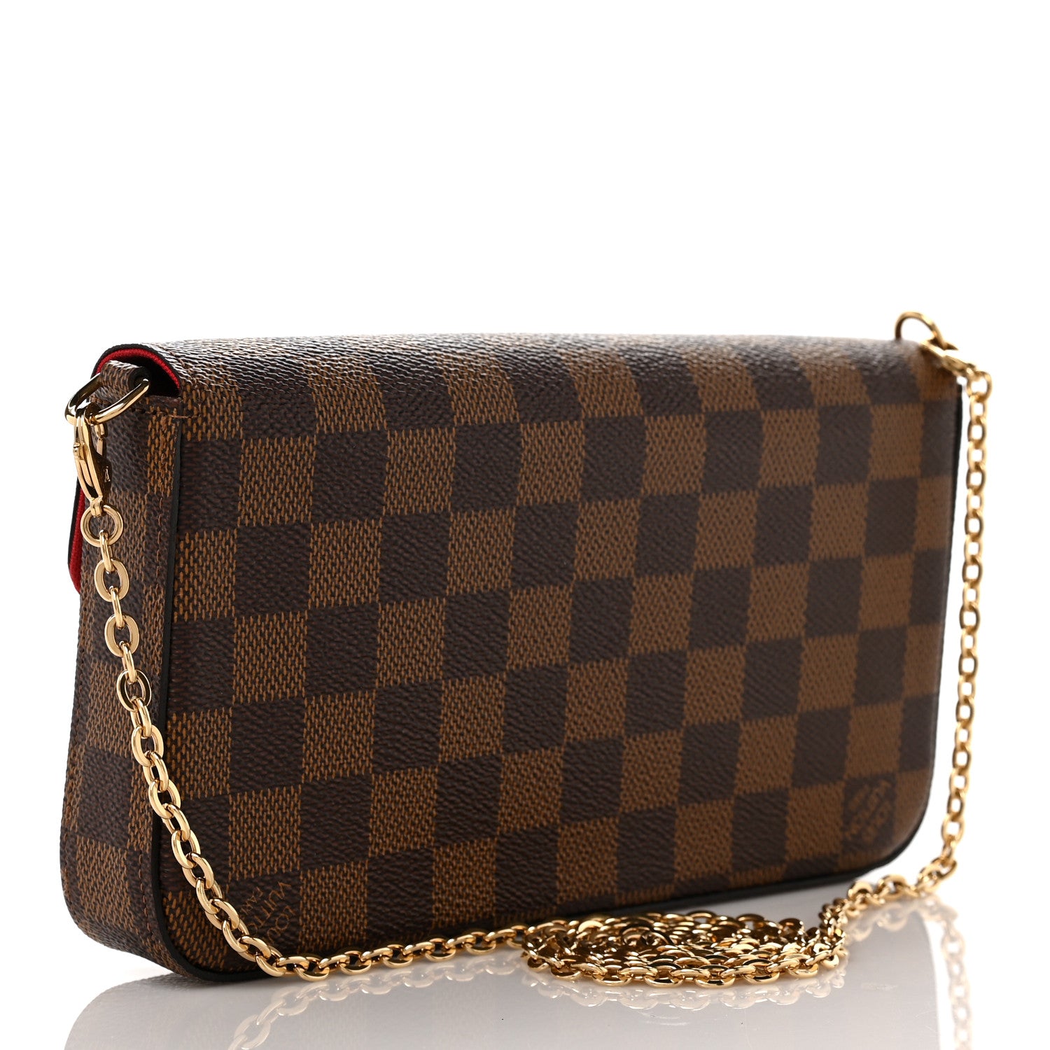 Louis Vuitton Damier Ebene Pochette Felicie Chain Wallet 3 of 9