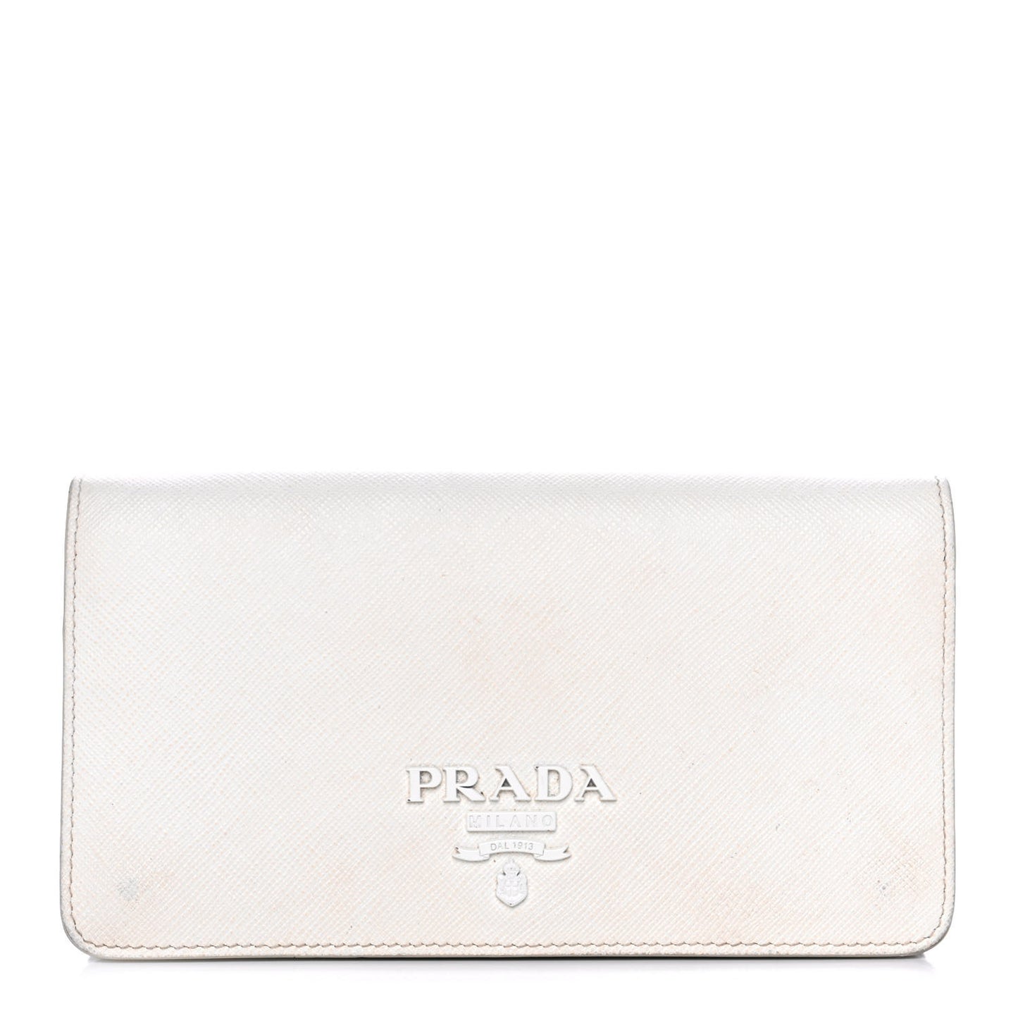 Saffiano Shine Monochrome Mini Flap Crossbody Wristlet Bag Bianco