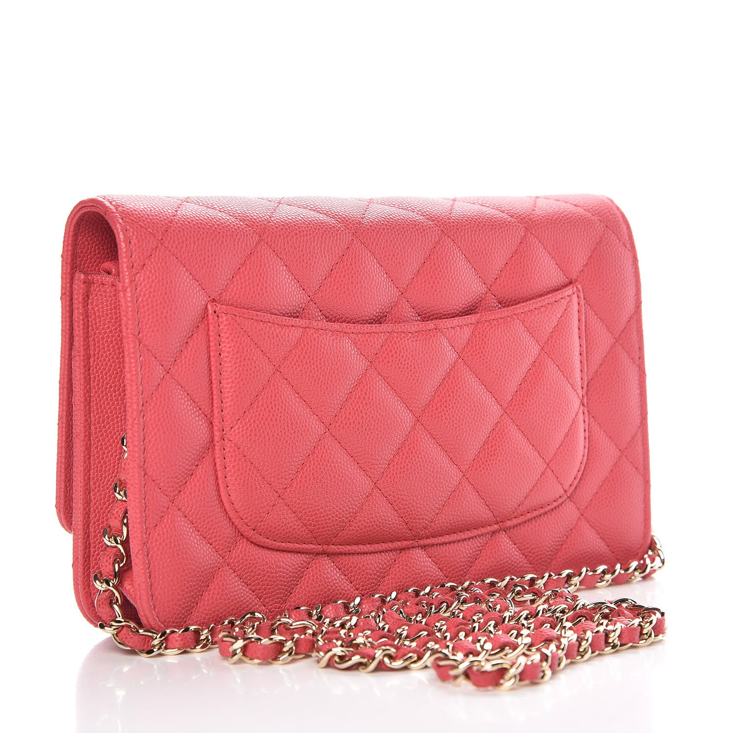 Chanel Caviar Quilted Wallet On Chain WOC Dark Pink 3 of 11