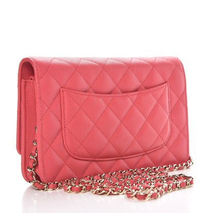 Chanel Caviar Quilted Wallet On Chain WOC Dark Pink 3 of 11