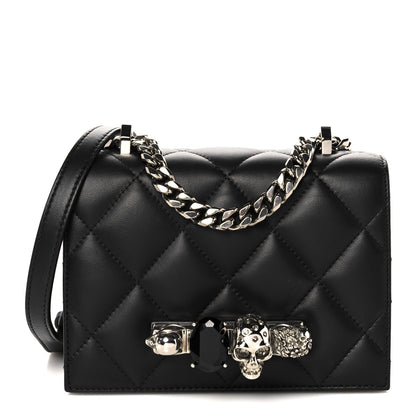 Alexander McQueen Lambskin Quilted Knuckle Shoulder Bag Black 1 of 10