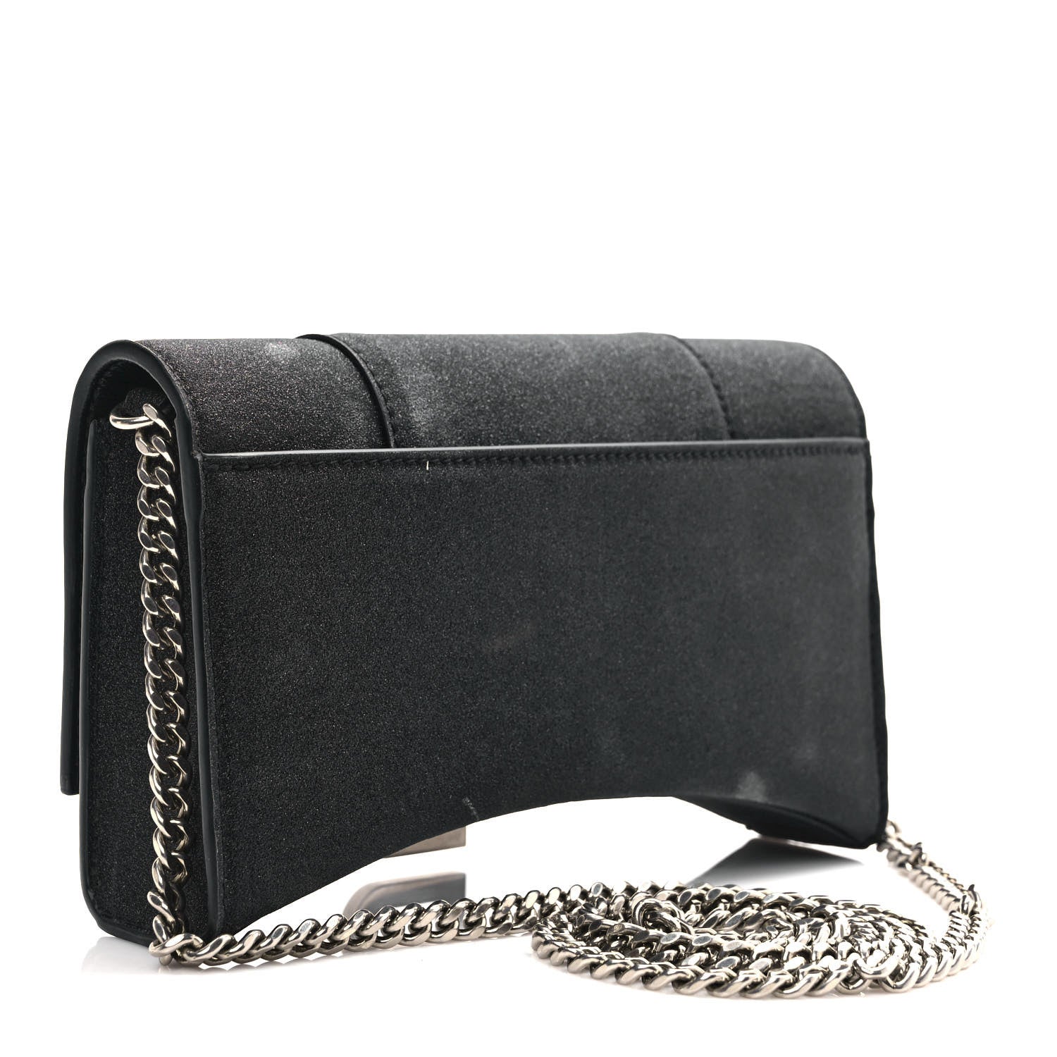 Balenciaga Glitter Fabric Hourglass Chain Bag Black 3 of 11