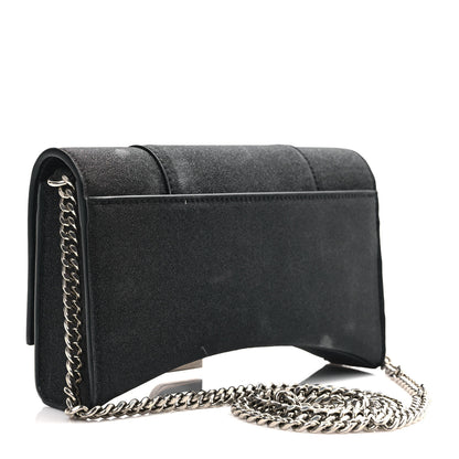 Balenciaga Glitter Fabric Hourglass Chain Bag Black 3 of 11