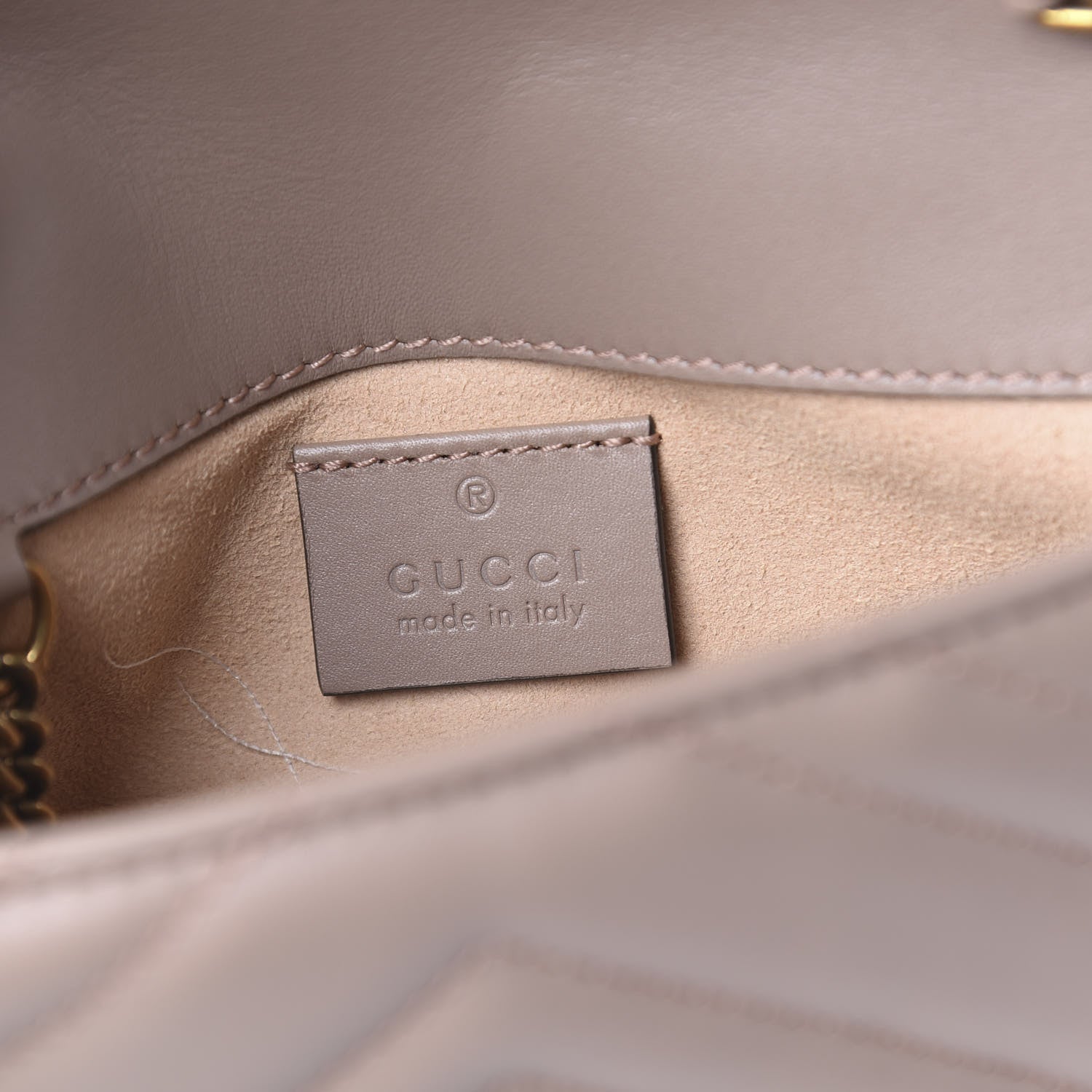 Gucci Calfskin Matelasse Super Mini GG Marmont Shoulder Bag Porcelain Rose 5 of 10