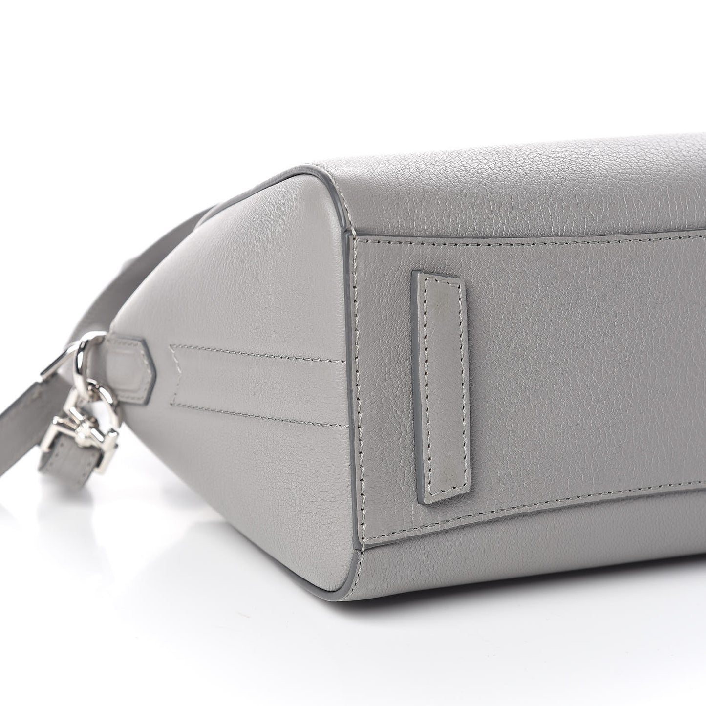 Sugar Goatskin Mini Antigona Pearl Grey