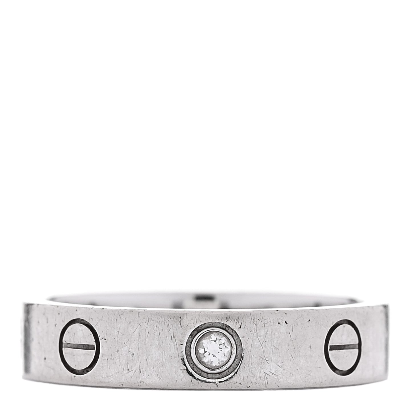 18K White Gold Diamond 4mm LOVE Wedding Band Ring 47 4.25 51 5.75