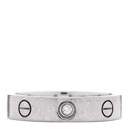 Cartier 18K White Gold Diamond 4mm LOVE Wedding Band Ring 47 4.25 51 5.75 1 of 5