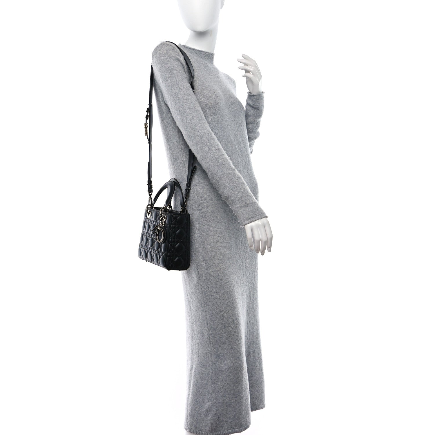 Christian Dior Lambskin Cannage Small My ABCDior Lady Dior Black 2 of 8