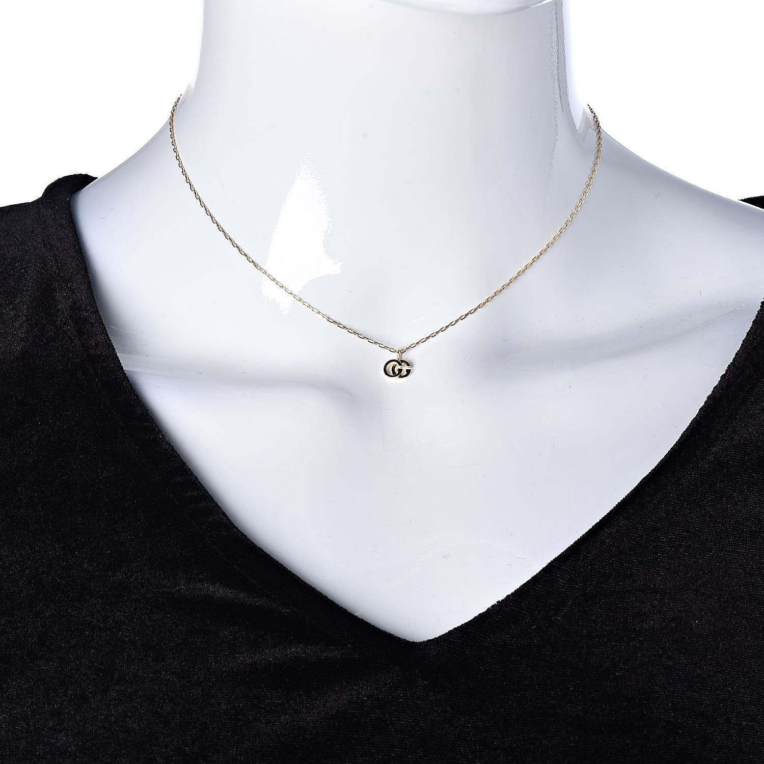 Gucci 18K Yellow Gold Blue Topaz Running G Pendant Necklace 2 of 6