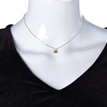 Gucci 18K Yellow Gold Blue Topaz Running G Pendant Necklace 2 of 6