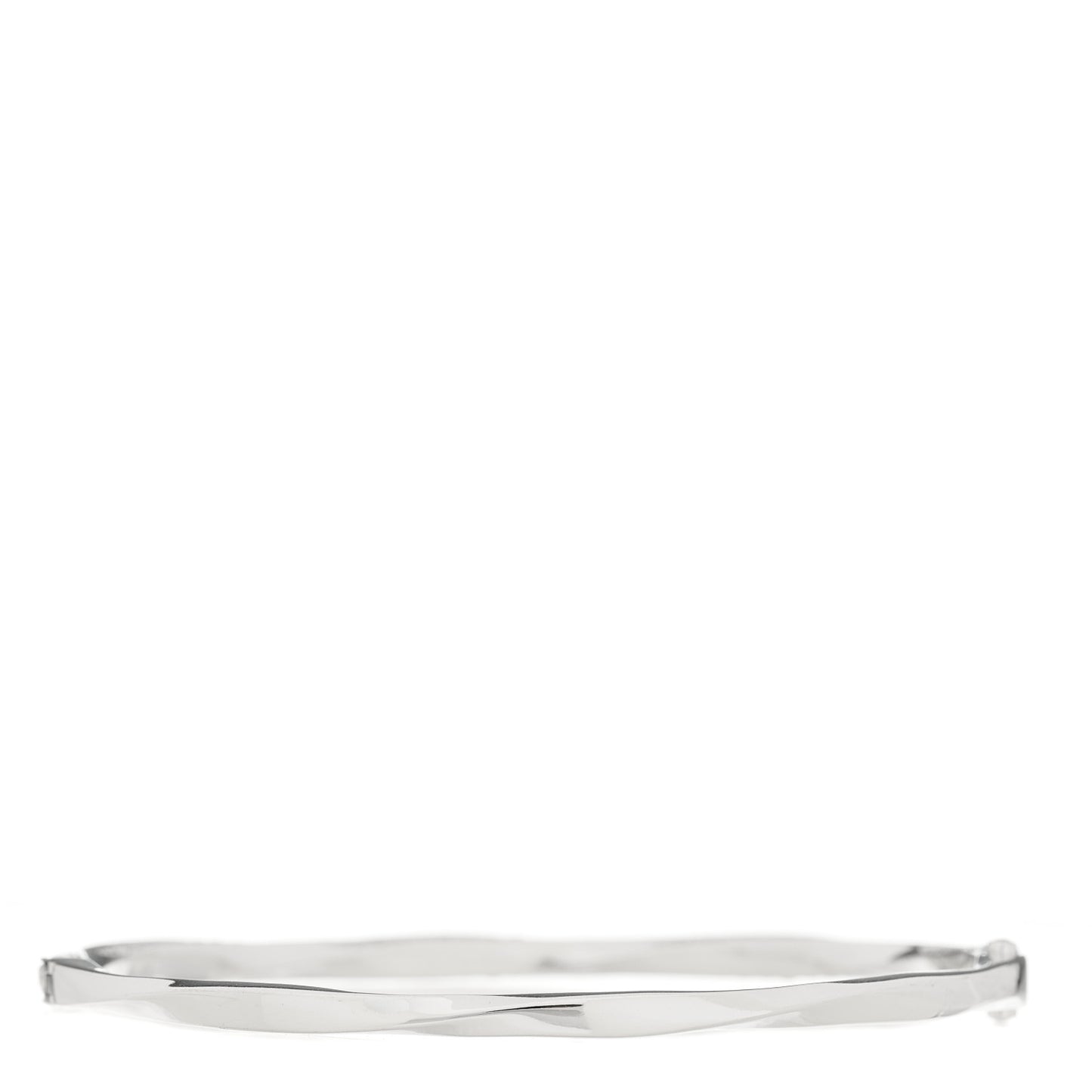 18K White Gold Diamond Spiral Pave Bangle Bracelet