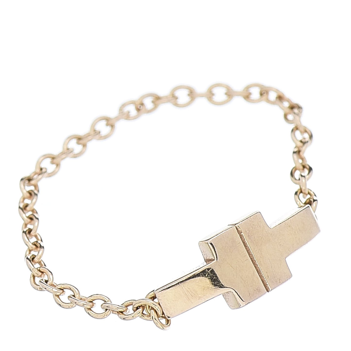 18K Rose Gold T Chain Ring 54 7