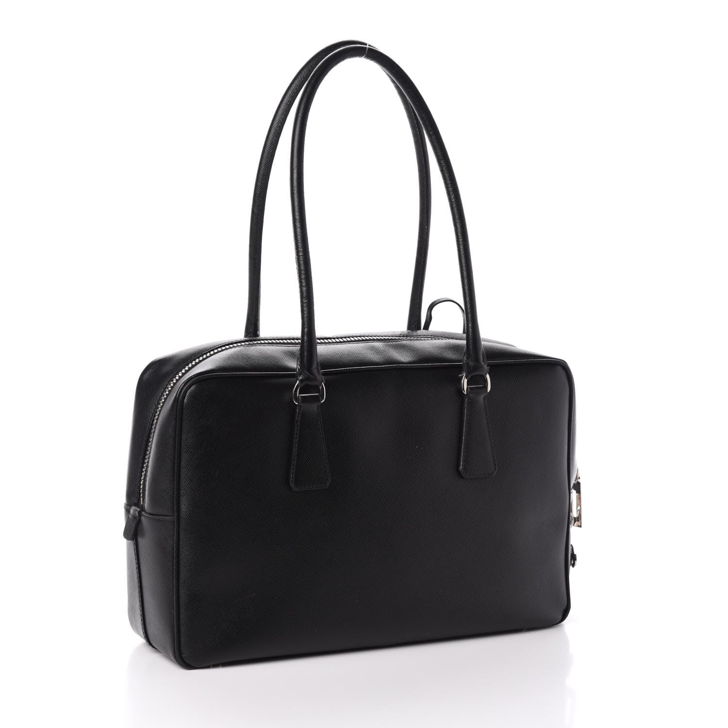 Prada Saffiano Lux Bowler Black 3 of 10