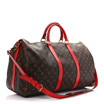 Louis Vuitton Calfskin Monogram Keepall Bandouliere 50 Coquelicot 3 of 9