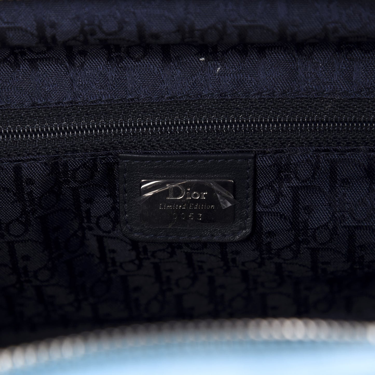 Calfskin Butterfly Pearls Frame Satchel Blue