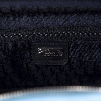 Christian Dior Calfskin Butterfly Pearls Frame Satchel Blue 8 of 13