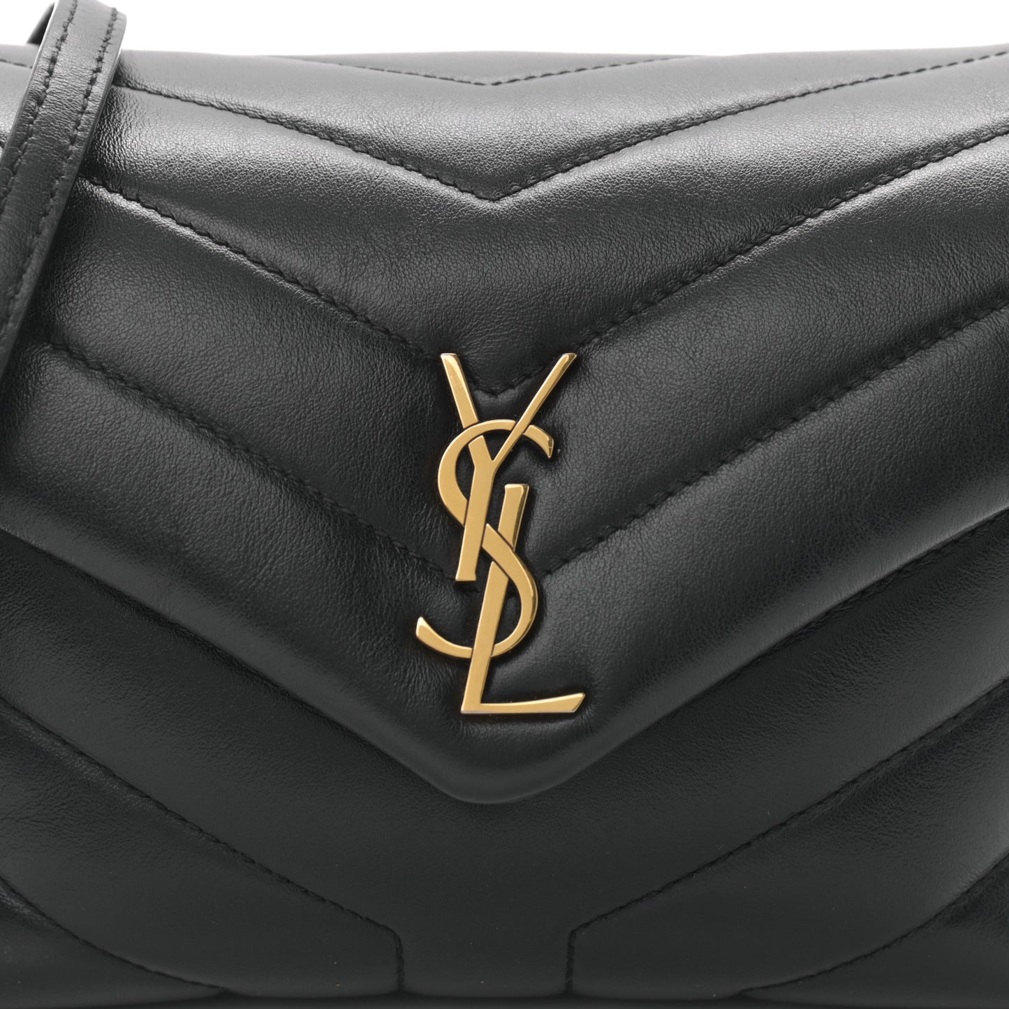 Calfskin Y Quilted Monogram Toy Loulou Crossbody Bag Black