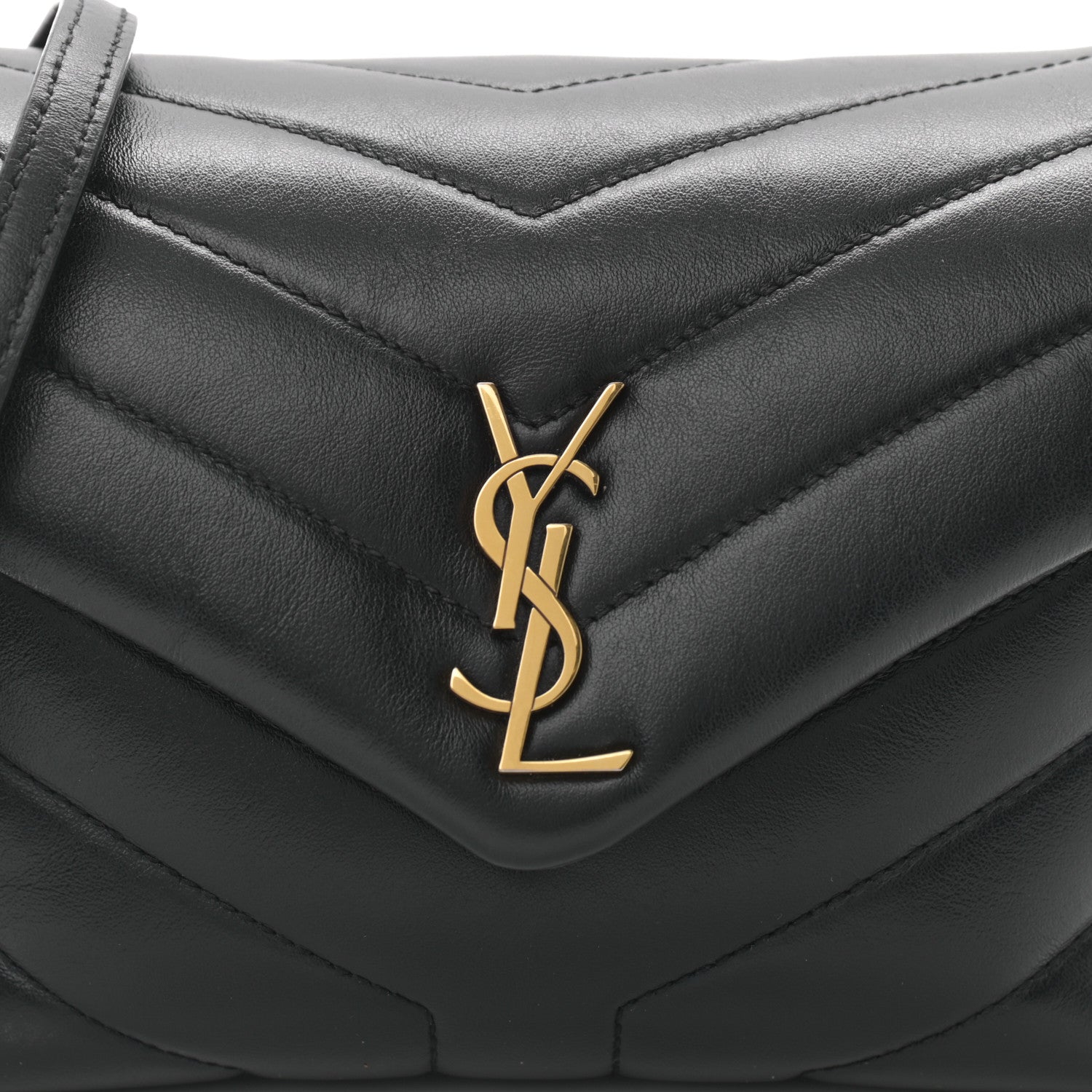 Saint Laurent Calfskin Y Quilted Monogram Toy Loulou Crossbody Bag Black 8 of 10