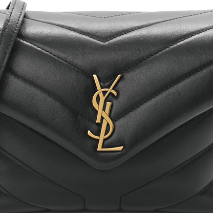 Saint Laurent Calfskin Y Quilted Monogram Toy Loulou Crossbody Bag Black 8 of 10