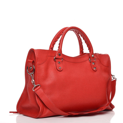 Balenciaga Vibrato Calfskin Classic Silver Hardware City Rouge Cerise 4 of 8