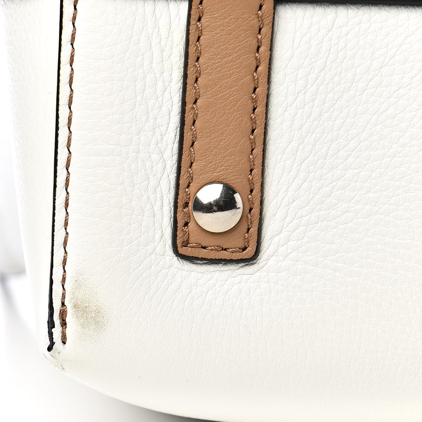 Soft Grain Calfskin Medium Belt Bag Light Camel Chalk White