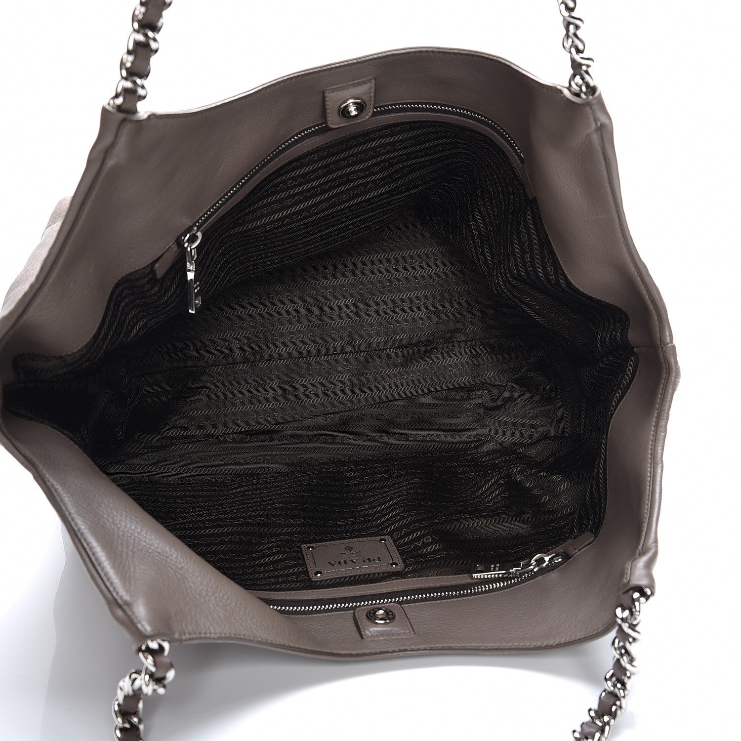 Prada Soft Calf Chain Tote Bambu 5 of 11
