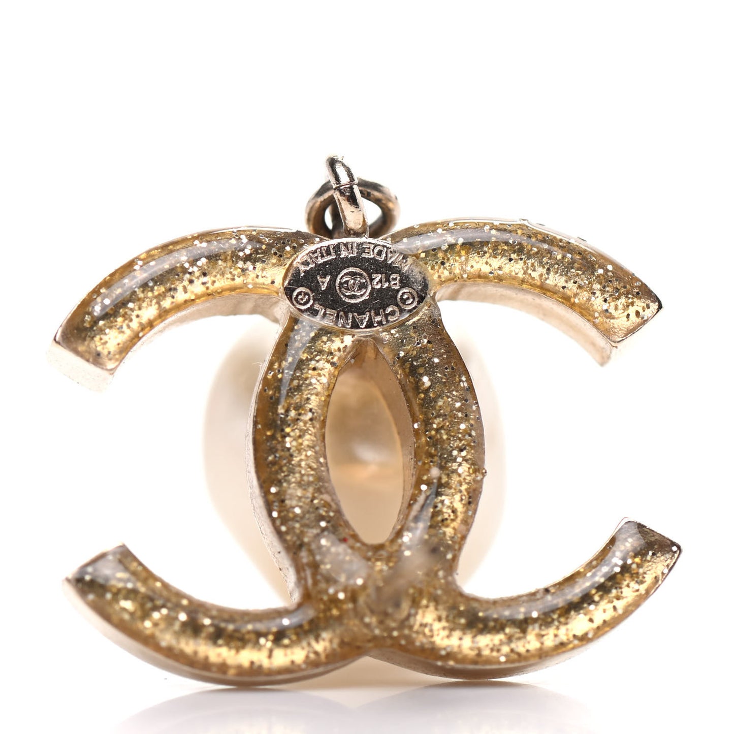 Crystal Pearl CC Drop Earrings Gold Pink