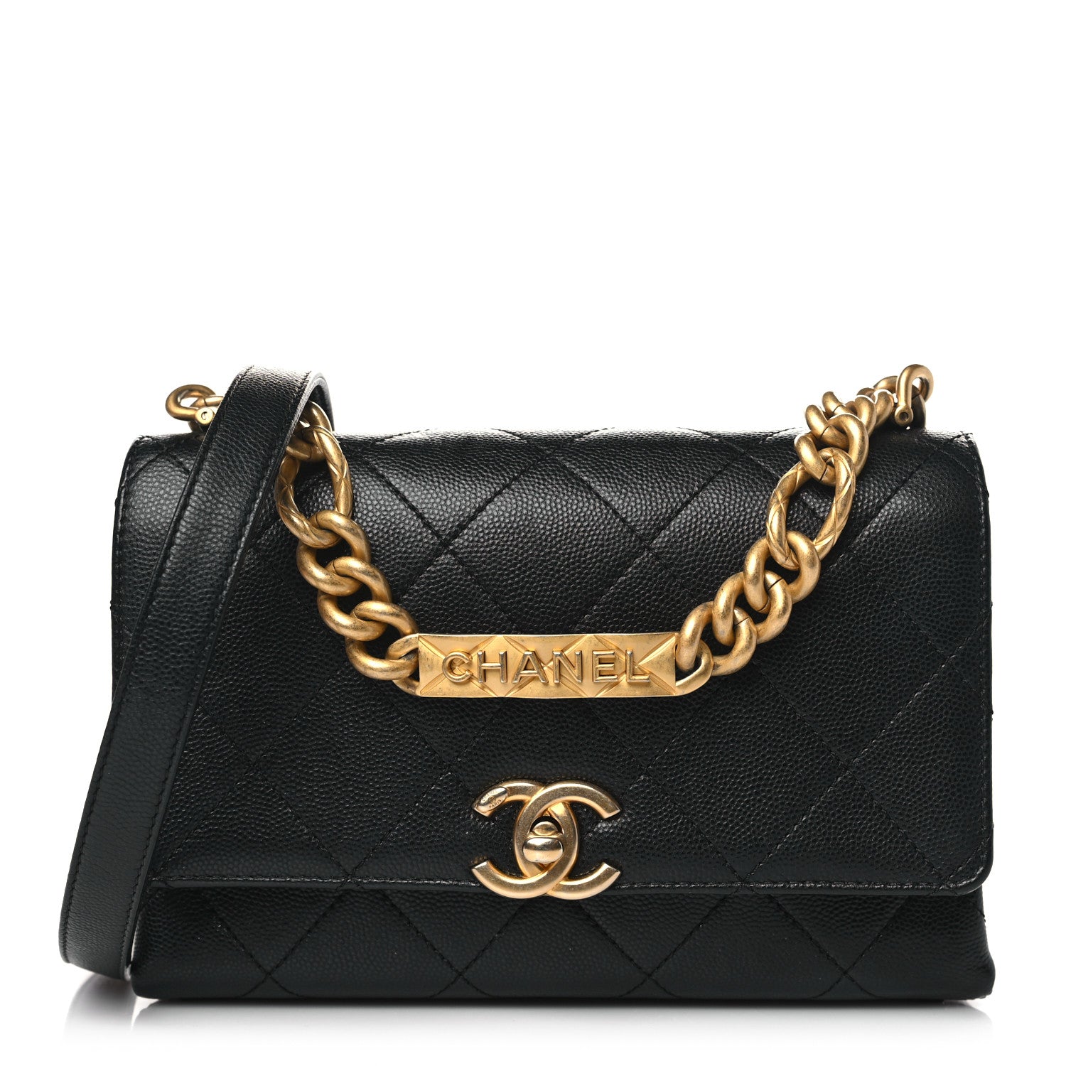 Chanel Caviar Quilted Mini Bracelet On Chain Flap Black 1 of 11
