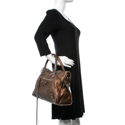 Balenciaga Metallic Agneau Classic Silver Hardware S City Sparkle Bronze 2 of 30