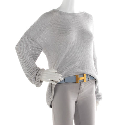 Hermes Epsom 42mm Constance 2 Mens Belt 95 White Bleu Lin 2 of 10