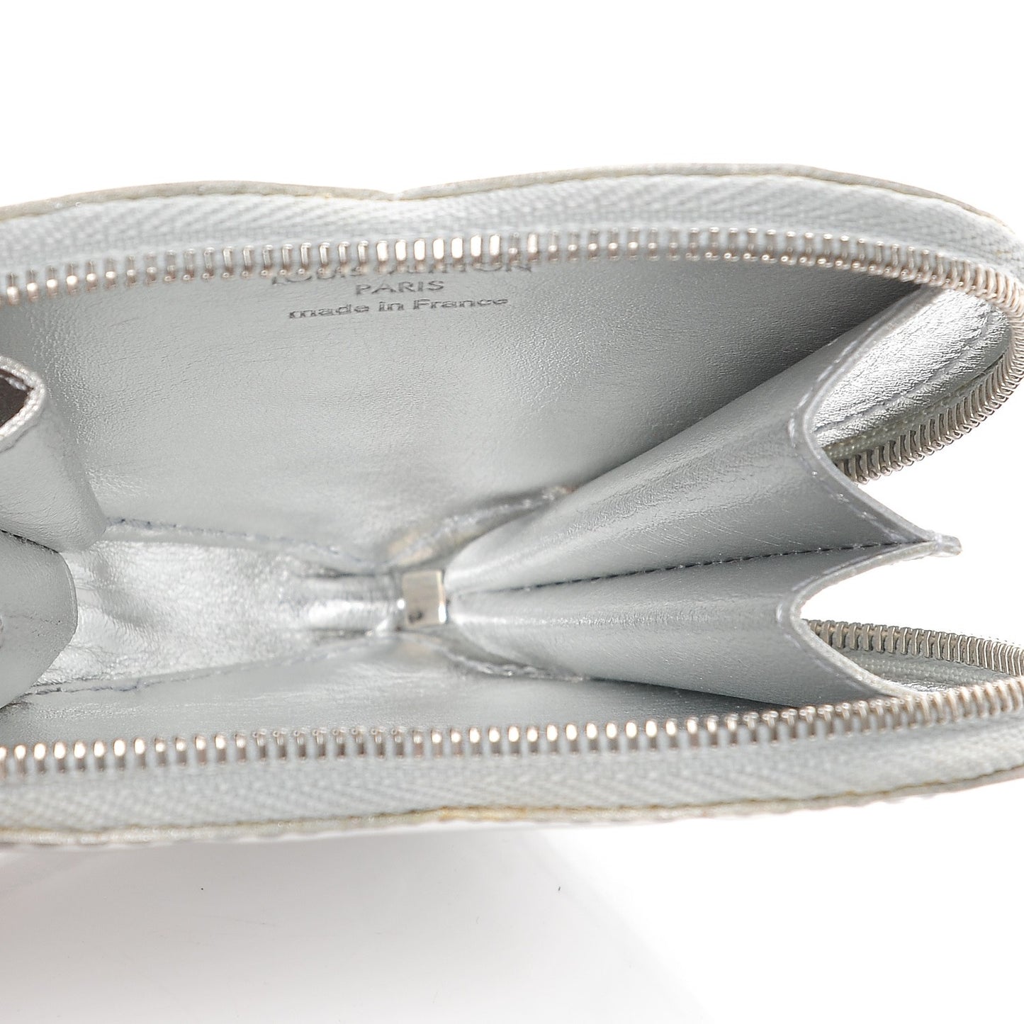 Monogram Miroir Heart Coin Purse Silver
