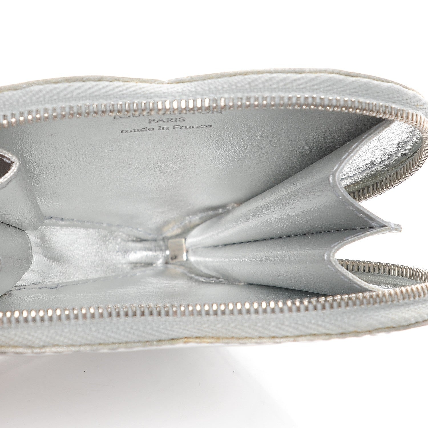Louis Vuitton Monogram Miroir Heart Coin Purse Silver 6 of 8
