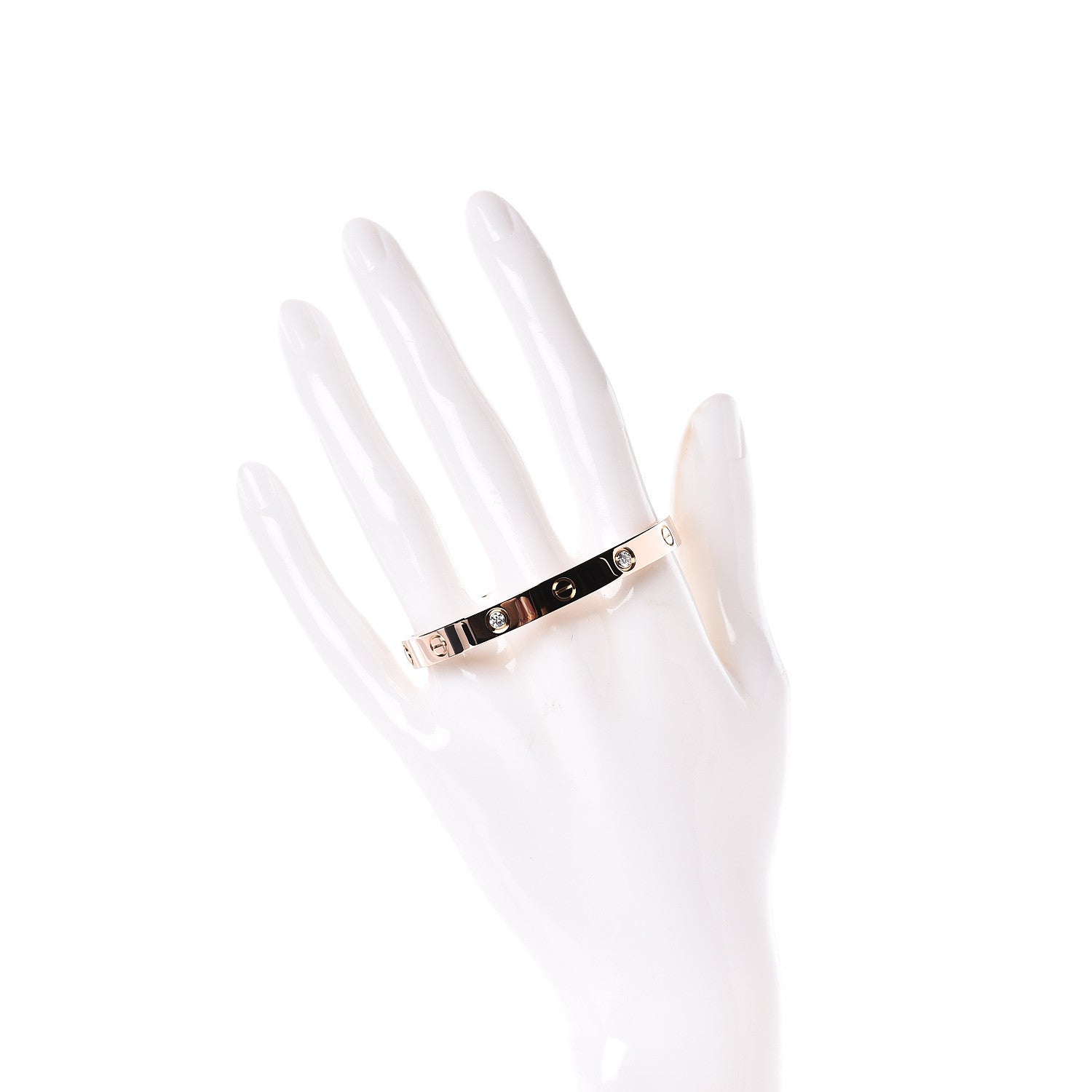 Cartier 18K Pink Gold 4 Diamond LOVE Bracelet 16 2 of 7