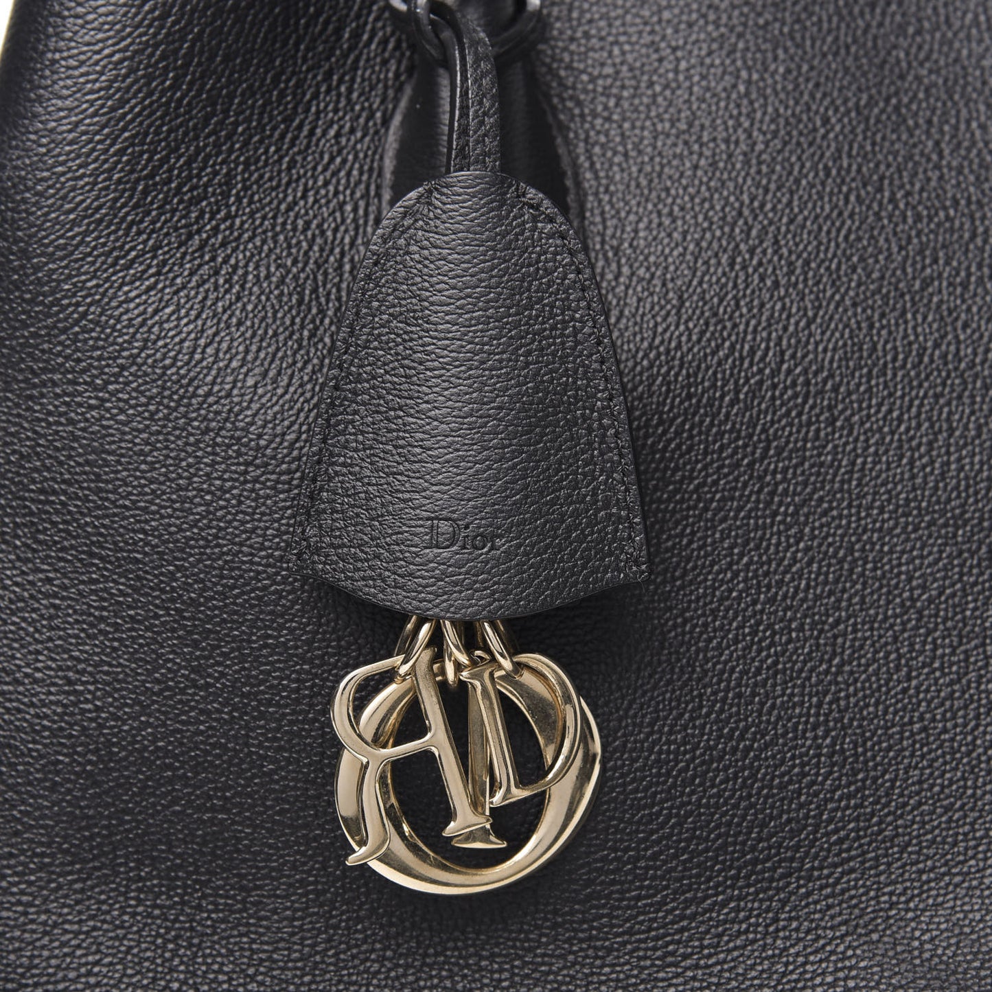 Supple Grained Calfskin Large Open Bar Tote Black