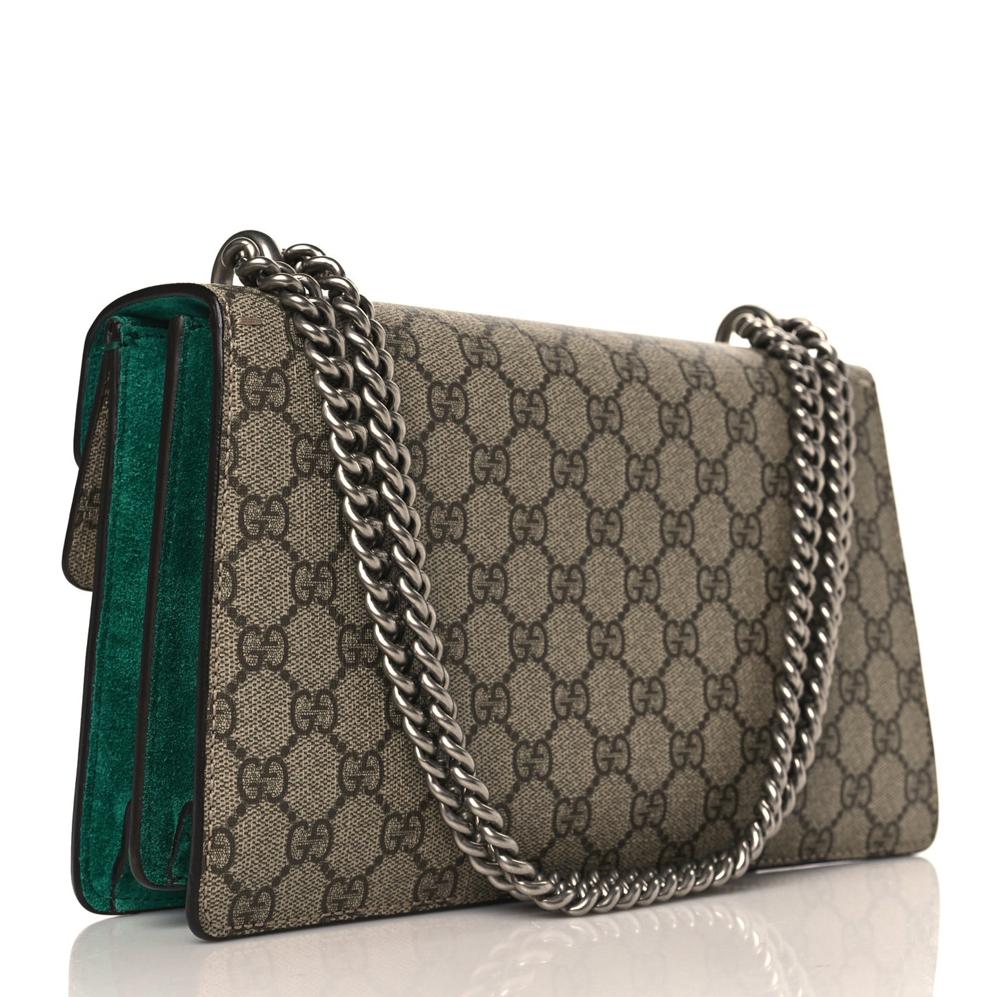 GG Supreme Monogram Willow Hill Embroidered Small Dionysus Shoulder Bag Emerald