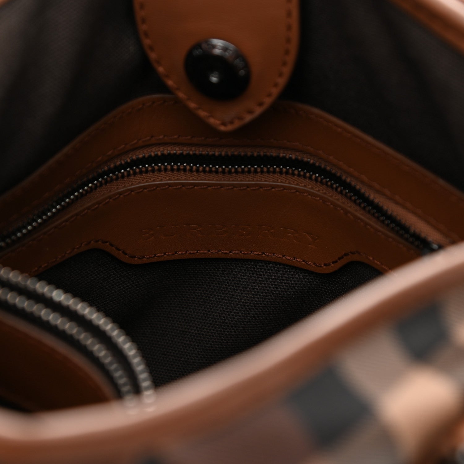 Burberry Smoked Check Small Northfield Tote Brown 7 of 11