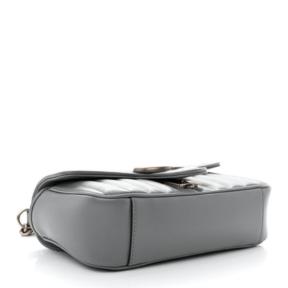 Gucci Calfskin Matelasse Aria Mini GG Marmont Shoulder Bag Deep Grey 4 of 12
