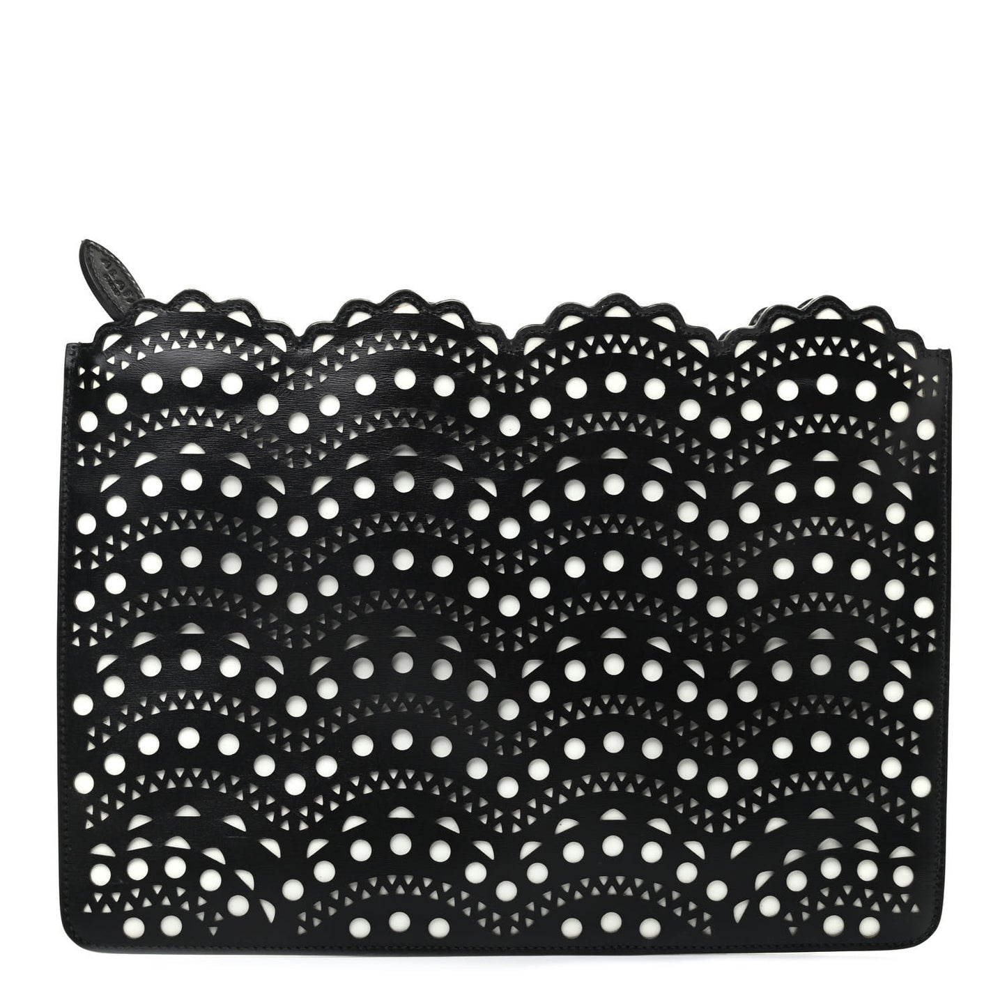 Calfskin Laser Cut Clutch Black