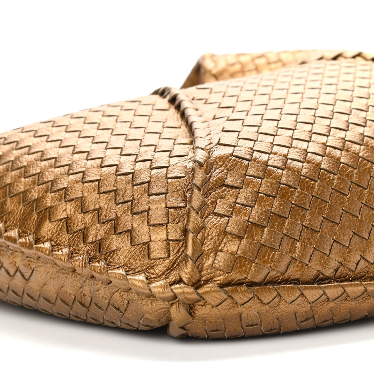 Cervo Intrecciato Large Simple Hobo New Bronze