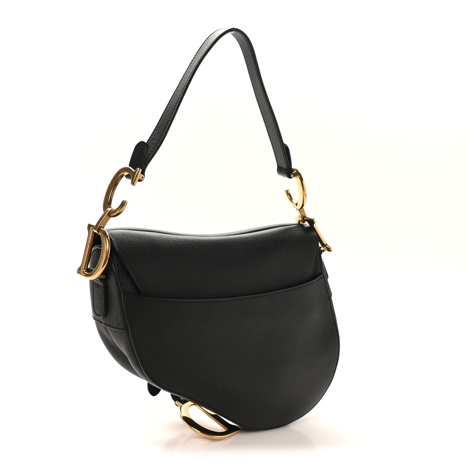 Christian Dior Grained Calfskin Saddle Bag Black 3 of 11