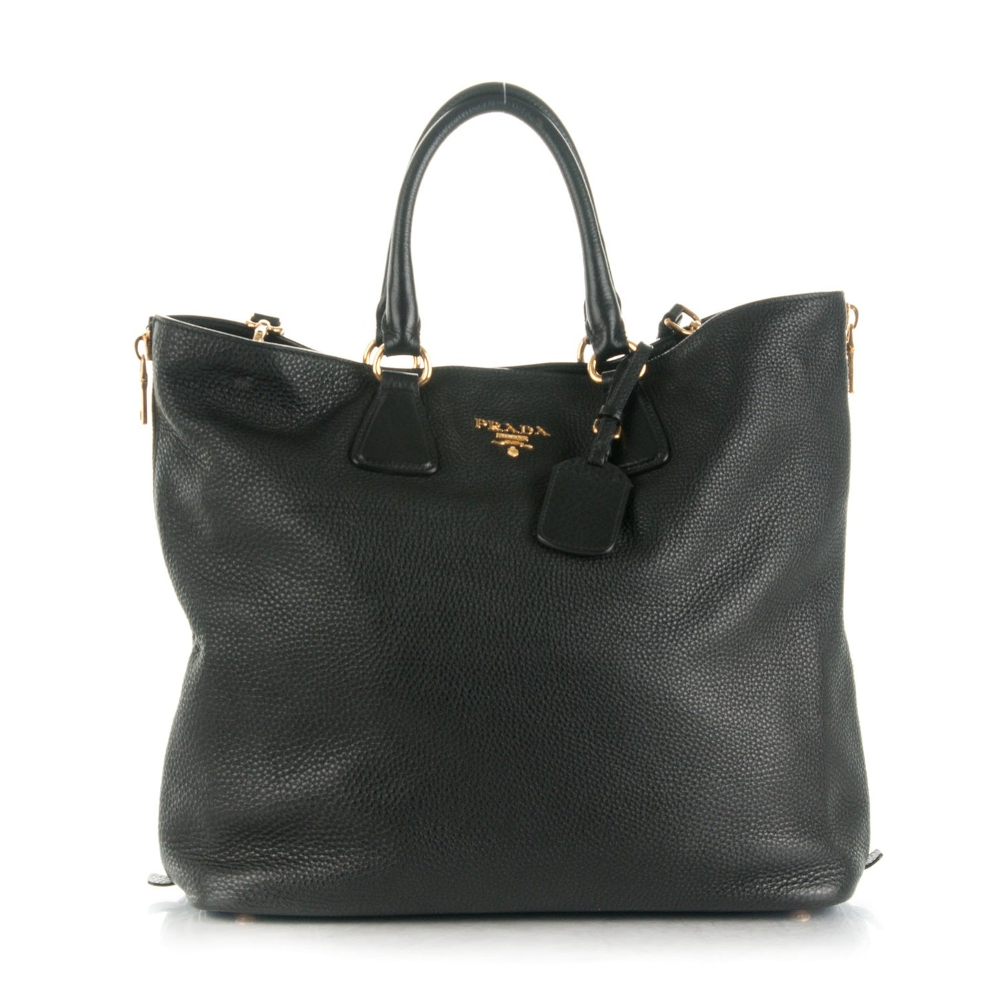 Cervo Deerskin Side Zip Tote Nero Black