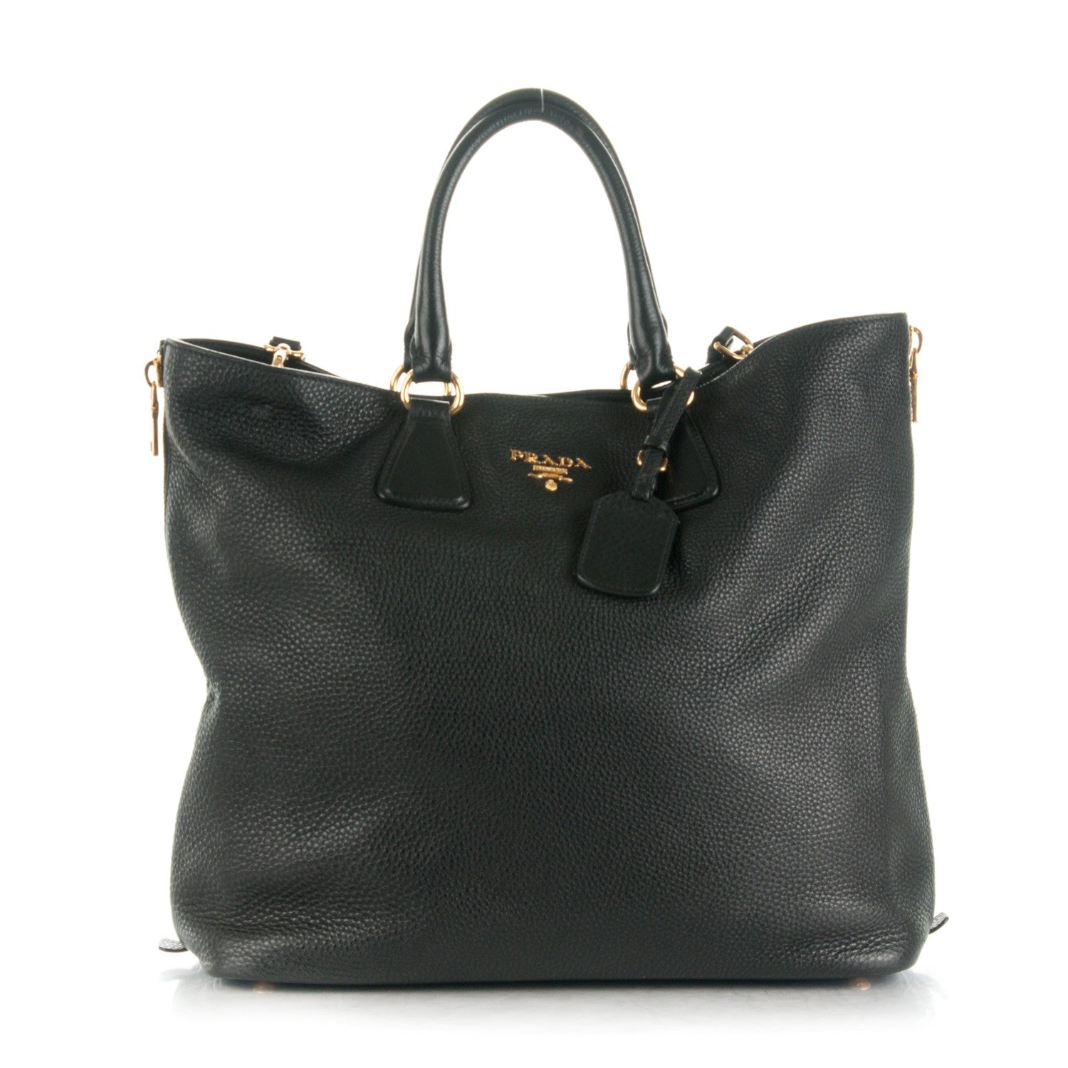 Prada Cervo Deerskin Side Zip Tote Nero Black 1 of 12