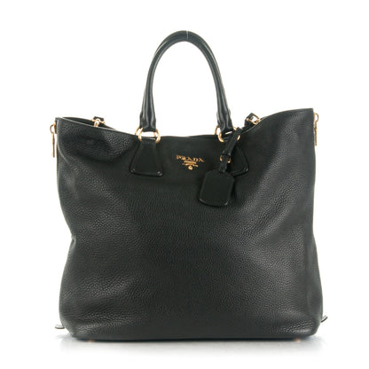 Prada Cervo Deerskin Side Zip Tote Nero Black 1 of 12