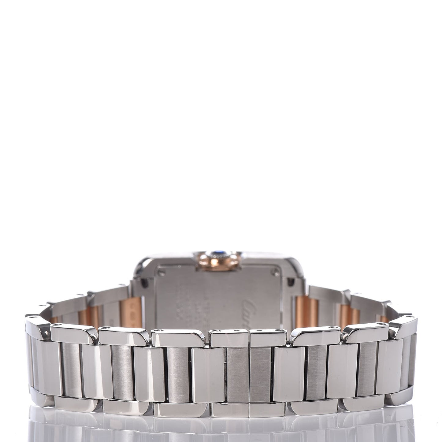 Stainless Steel 18K Pink Gold Diamond 23mm Tank Anglaise Quartz Watch