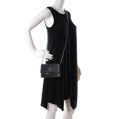 Chanel Caviar Timeless CC Wallet On Chain WOC Black 2 of 8